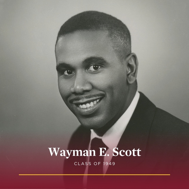 Wayman E. Scott, class of 1949, in the Black Alumni Stories series